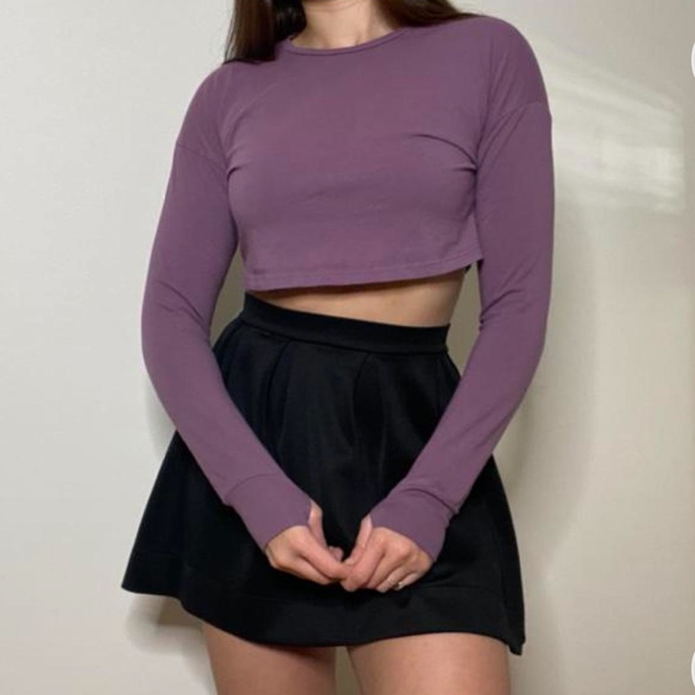 Deep Purple Long Sleeve Crop